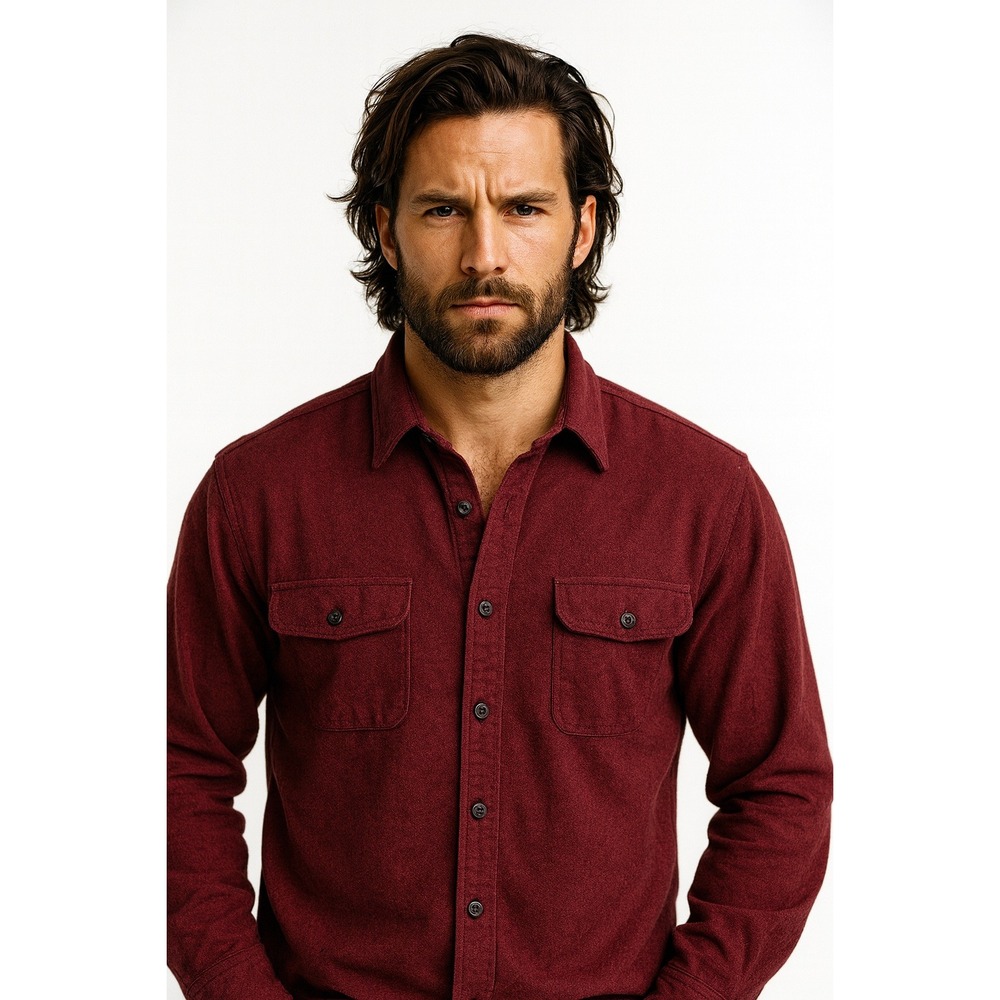 Grizzly Mountain‎ Shirt Mens XXL Maroon Flannel Classic Outdoor Cabincore Rustic
